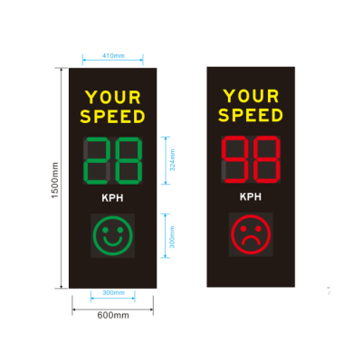 Outdoor LED Warning Sign smile cay facial for speed Traffic Flashing Limit Signs