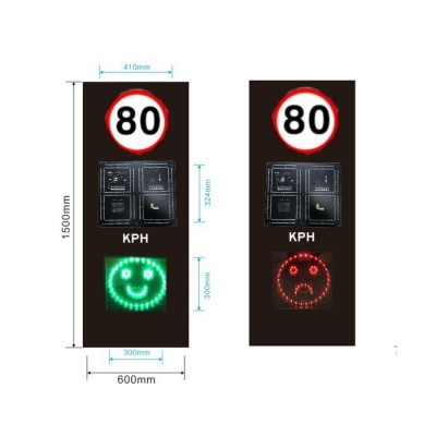 three digits Factory Directly Supply radar speed sign  red and blue lights geelian